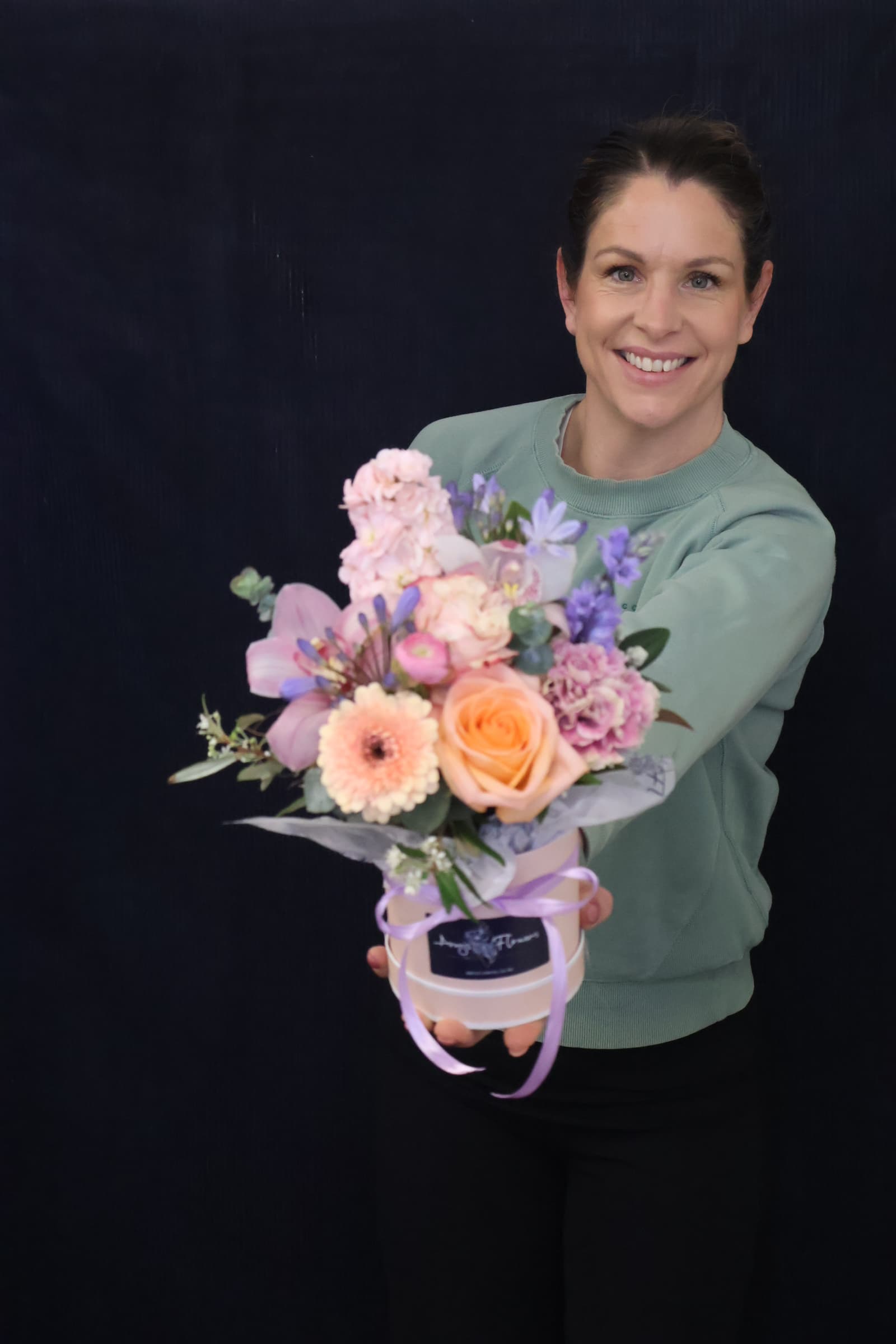 Real Hat Box | Cutie Pie order made by Amy's Flowers