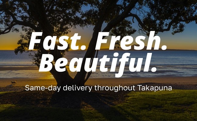 Fast. Fresh. Beautiful. Same day flower delivery throughout Takapuna.