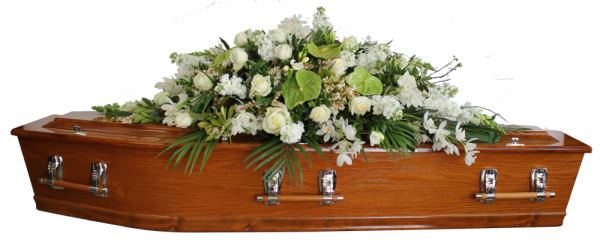 Casket Spray | White and Green 