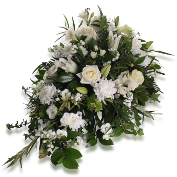 Casket Spray | White and Green 