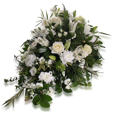 Casket Spray | White and Green 