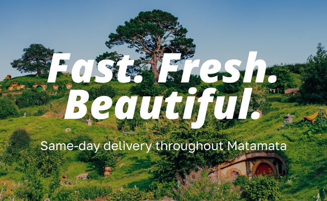 Fast. Fresh. Beautiful. Same day flower delivery throughout Matamata.
